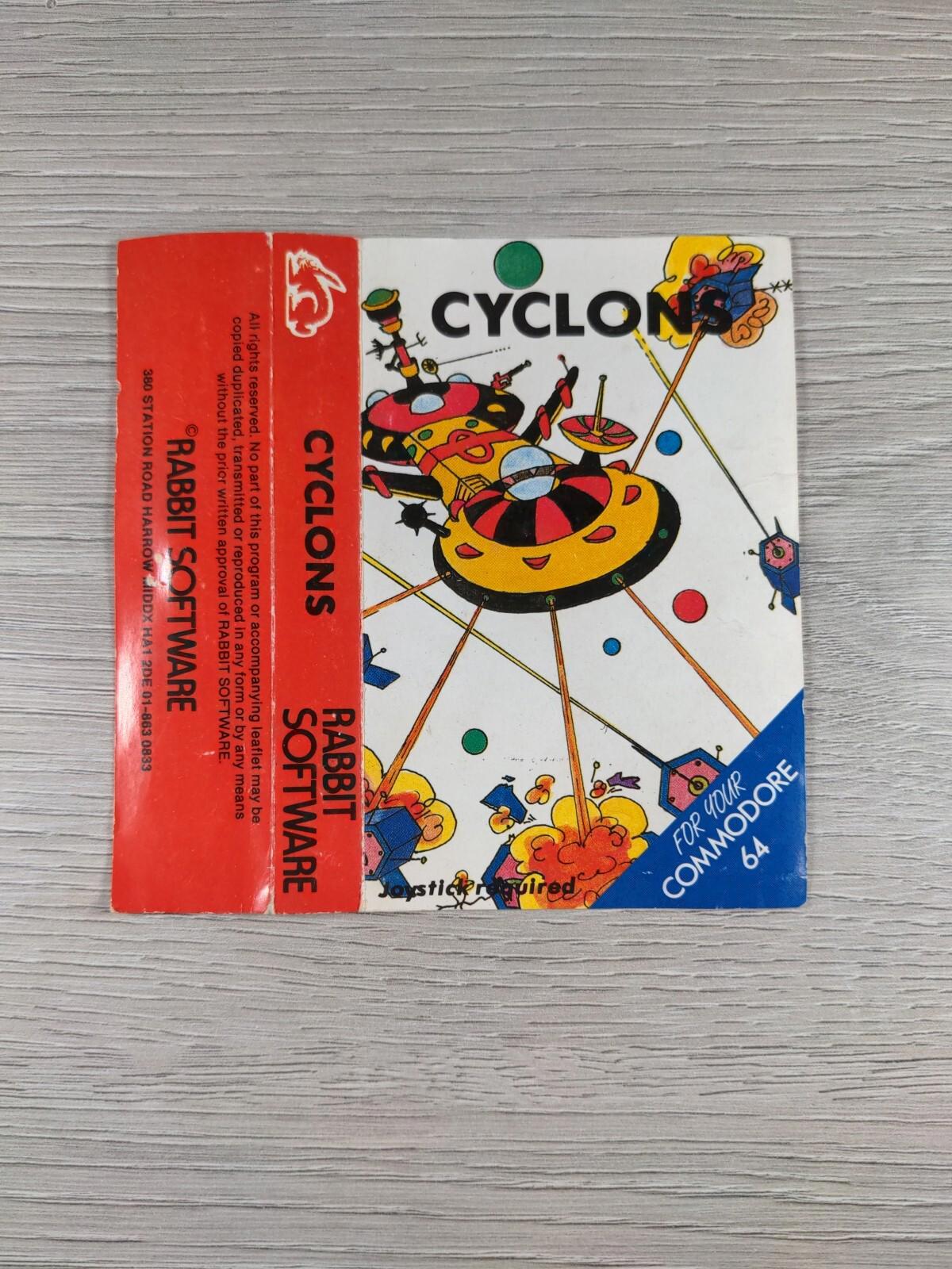 Cyclons Commodore 64 C64 Video Game Cassette Tested & Working