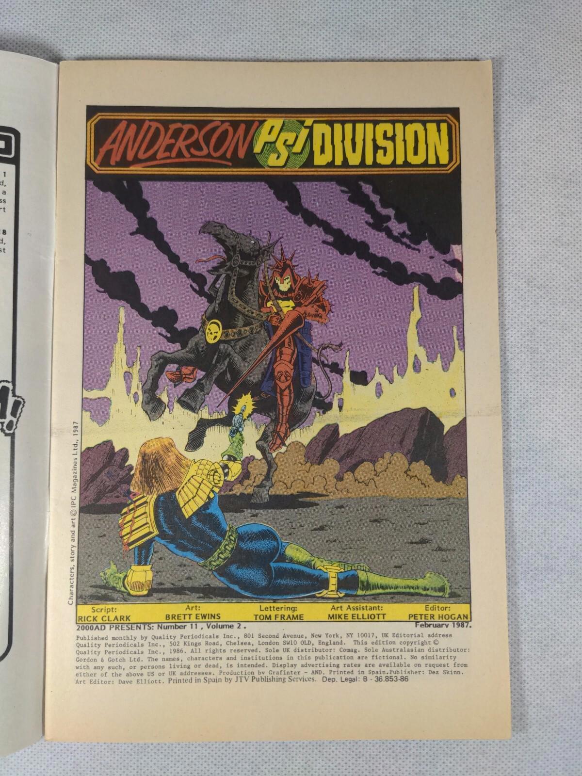 2000AD Presents Judge Anderson #11 February 1987 Quality Comics - Retrorama UK
