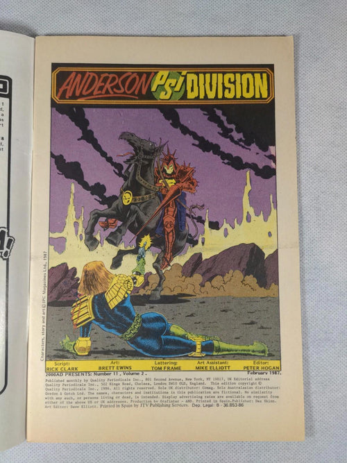 2000AD Presents Judge Anderson #11 February 1987 Quality Comics - Retrorama UK