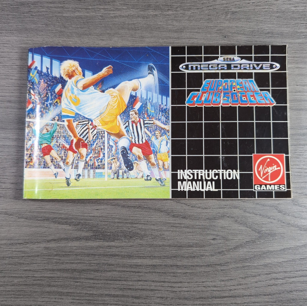 European Club Soccer Sega Mega Drive Game Tested & Working UK Pal Region CIB