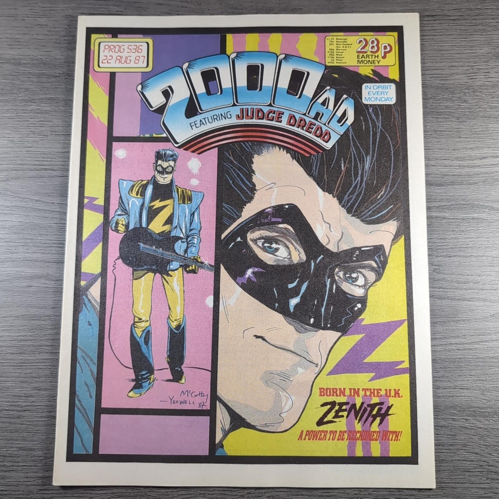 2000AD Prog 536 Featuring Judge Dredd 22nd August 1987 Vintage Comic