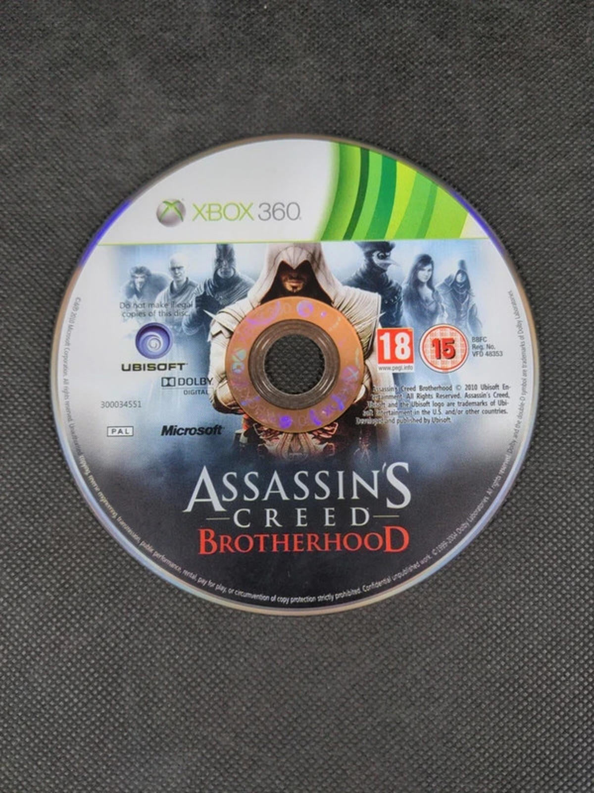 Assassins Creed Brotherhood Microsoft Xbox 360 Game + Manual