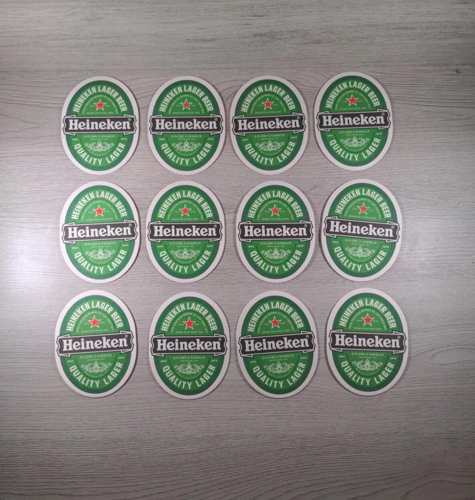 12 x Heineken Beer Mats Home Bar Pub Free Postage - Retrorama UK