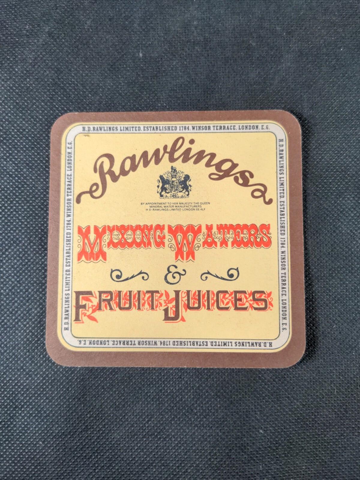 3 Vintage Beer Mats Rawlings Fruit Jucies