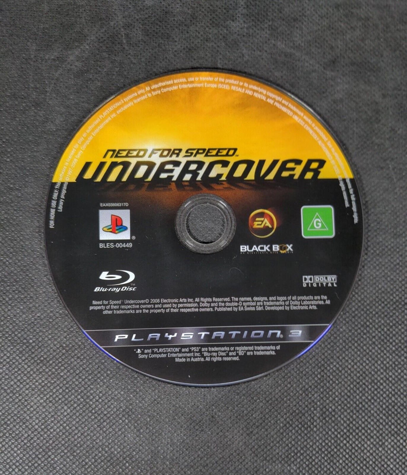 Need for Speed: Undercover PS3 Playstation 3 Game Manual Included Region 2  VGC