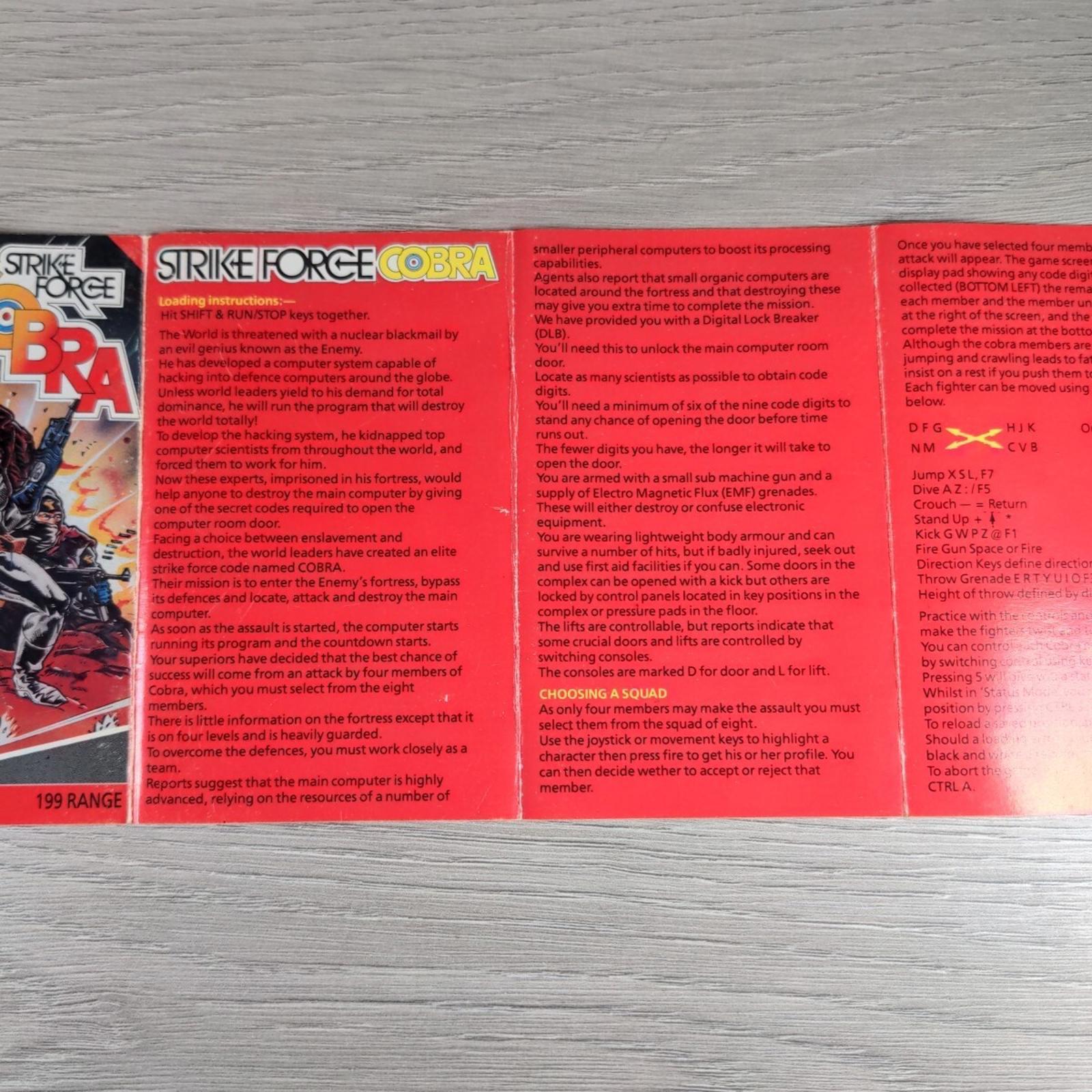 Strike Force Cobra Commodore 64 C64 Game Cassette Tested & Working  Vintage Game
