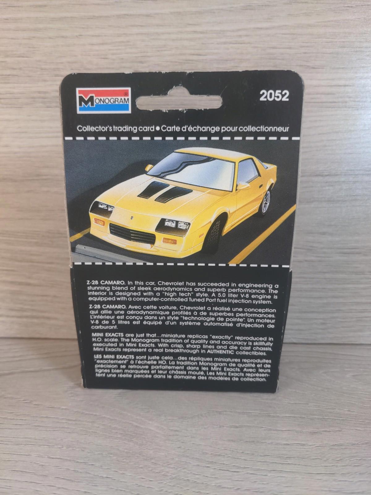 Monogram Mini Exacts Z-28 Camaro No 2052 Diecast Model Car 1:87 H.O Scale - Retrorama UK
