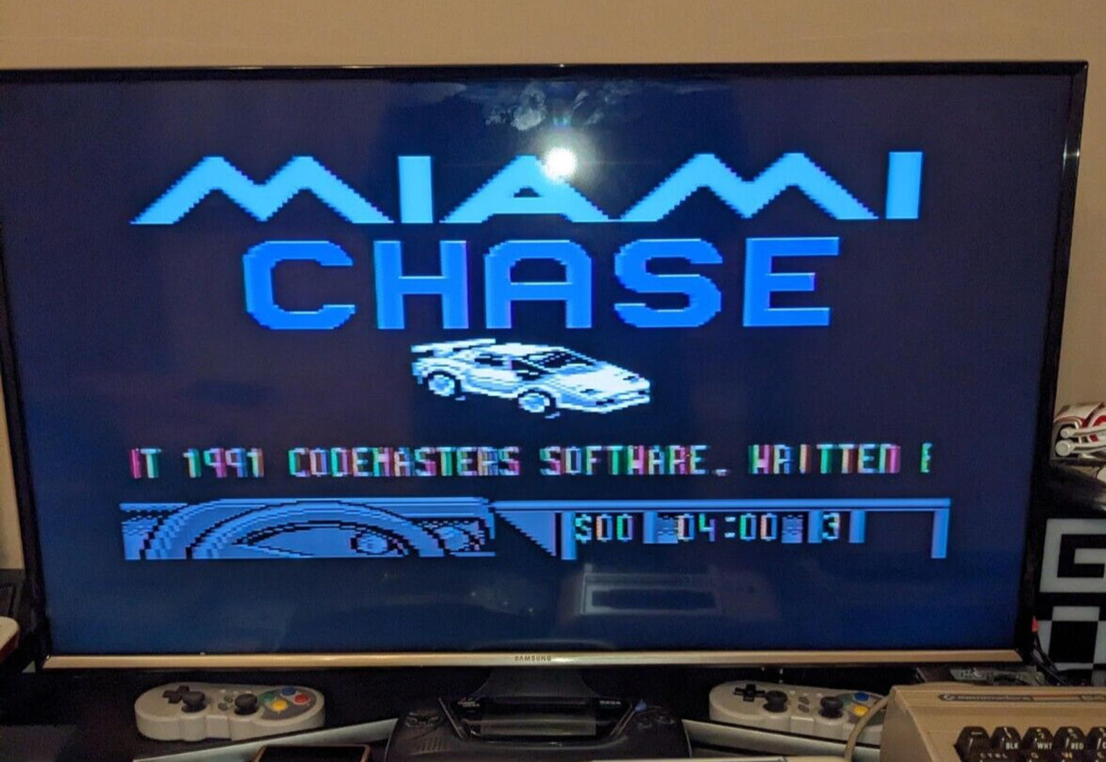 Miami Chase Commodore 64 C64 Video Game Cassette Code Masters Tested & Working