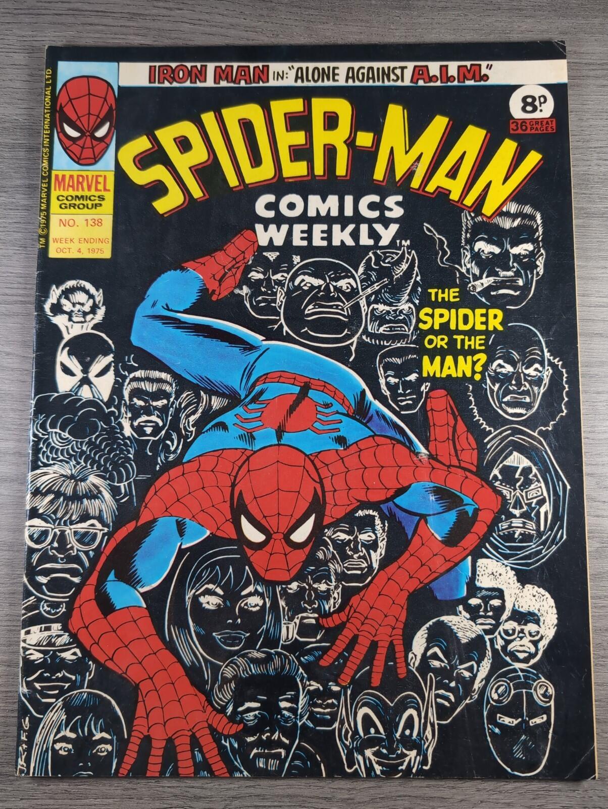 Spider-Man Comics Weekly No 138 Marvel Comics UK 4th October 1975 Vintage Comic
