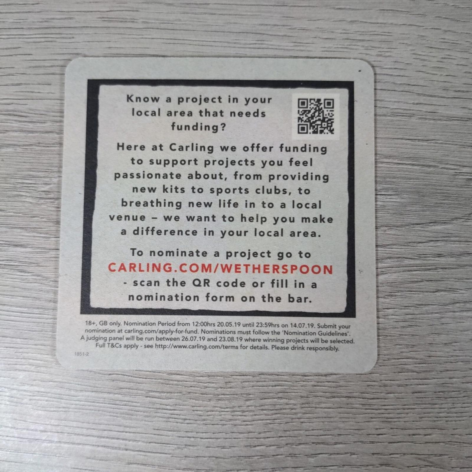 Carling 6 x Collectable Beer Mats Pub Bar Coaster Breweriana - Retrorama UK