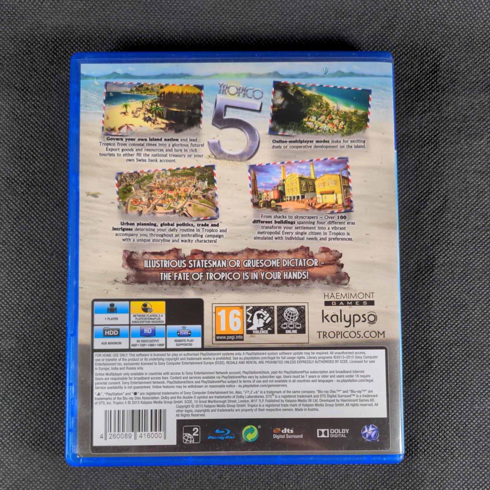 Tropico 5 PlayStation 4 (PS4) Complete With Post Card Passport & Manual