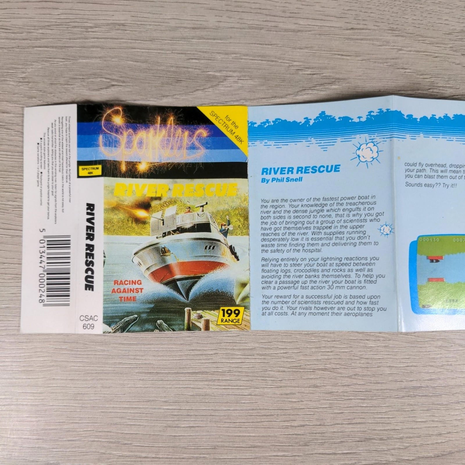 River Rescue ZX Spectrum 48K Game Cassette Tested & Working - Retrorama UK
