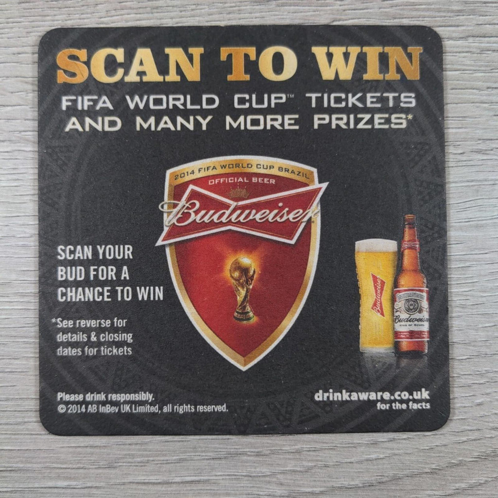 Budweiser 4 x Beer Mats Pub Bar Coaster Breweriana - Retrorama UK