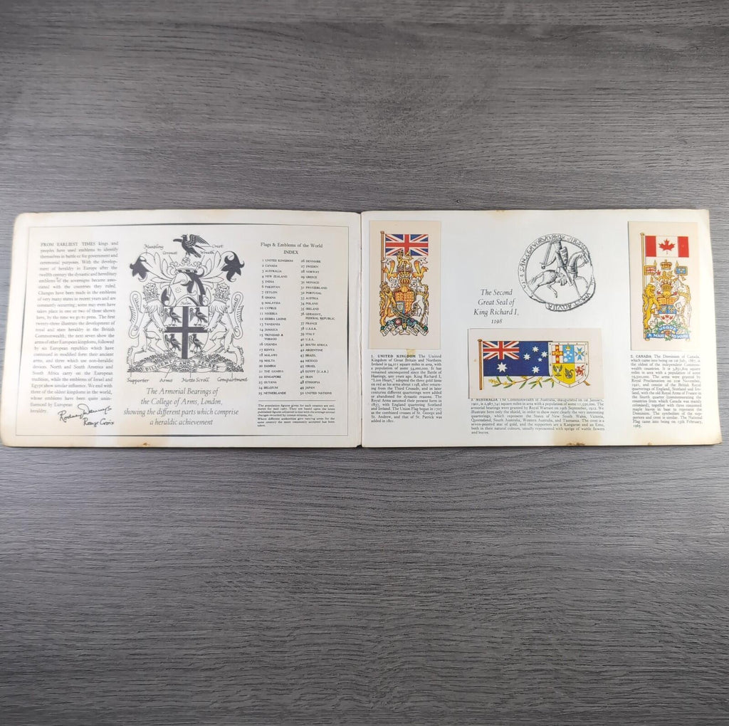 Brooke Bond Tea Picture Cards Album Flags & Emblems Of The World Complete Set