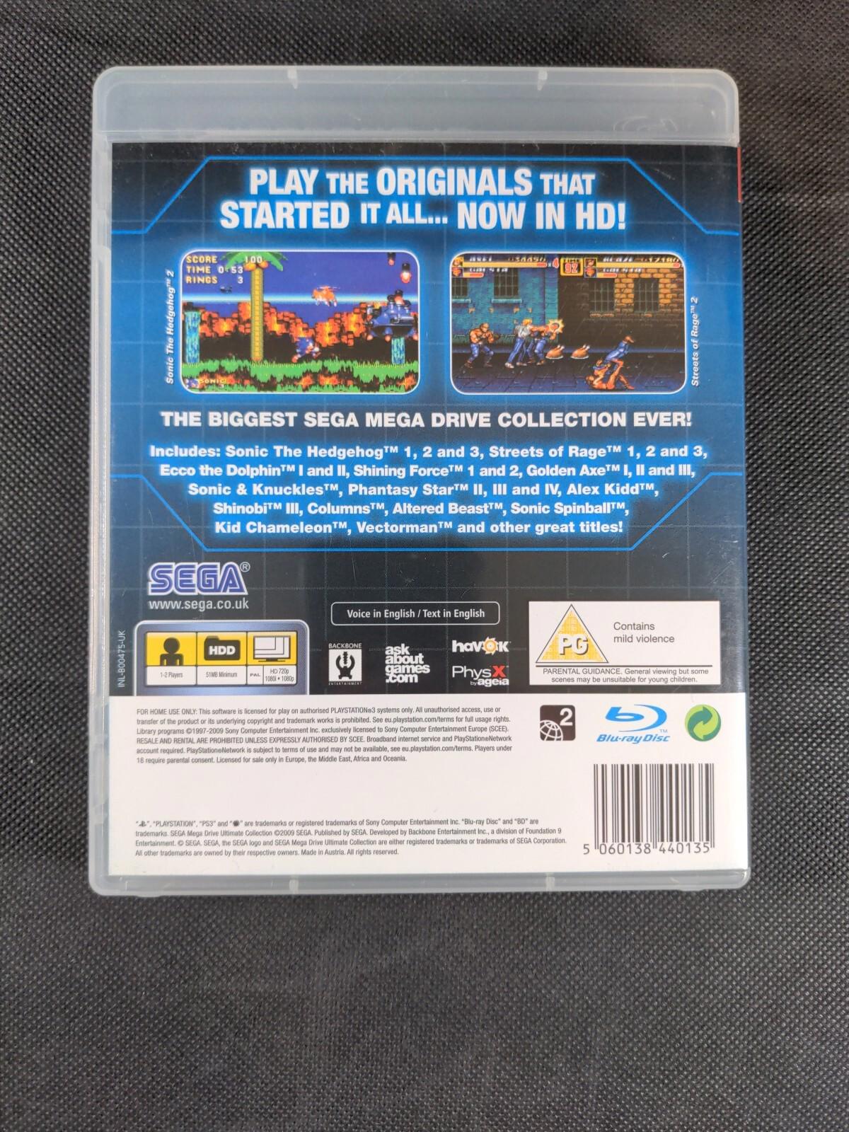 Sega Mega Drive Ultimate Collection Playstation 3 PS3  Region 2 PAL