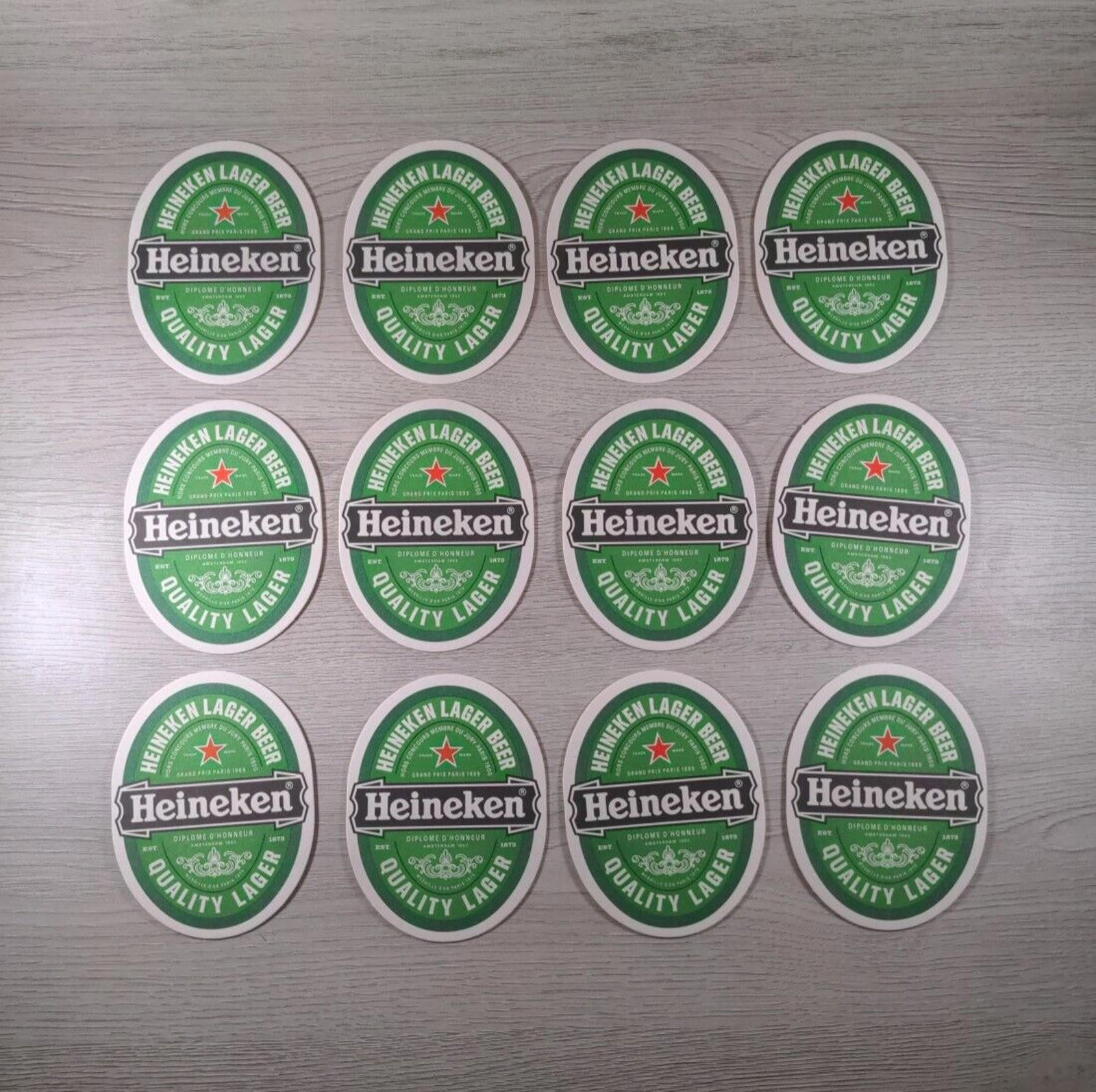 12 x Heineken Beer Mats Home Bar Pub Free Postage - Retrorama UK