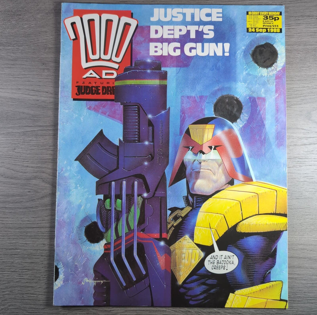 2000AD Prog 593 Featuring Judge Dredd 24 September 1988 Vintage Comic