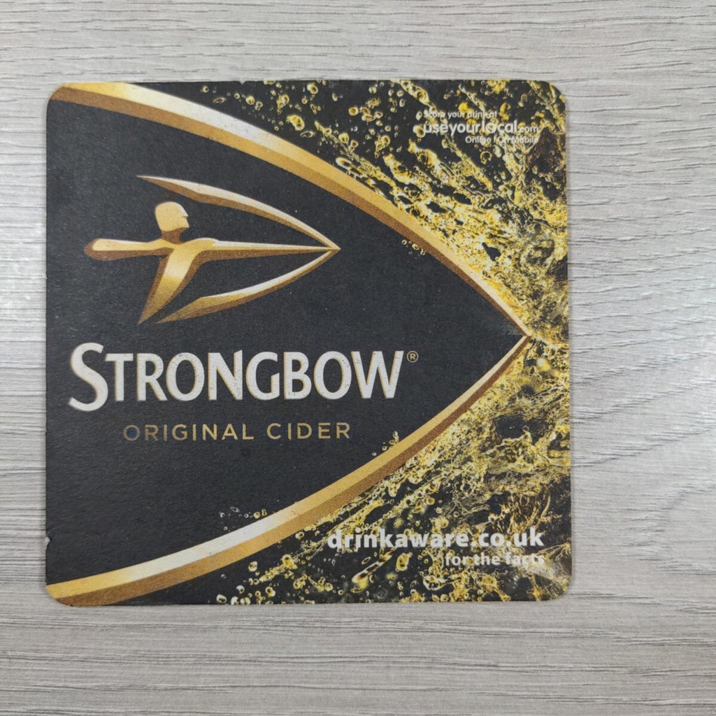 Strongbow Cider 3 x Vintage Beer Mats Pub Bar Coaster Breweriana - Retrorama UK