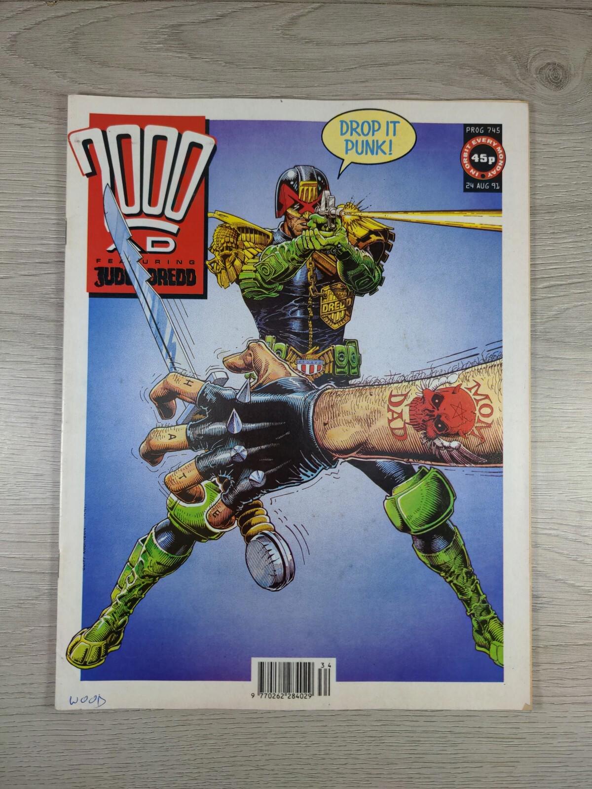 2000AD Featuring Judge Dredd Prog 745 August 1991 Vintage Comic
