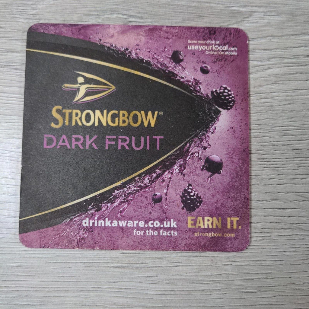 Strongbow Dark Fruit 4 x Beer Mats Pub Bar Coaster Breweriana - Retrorama UK