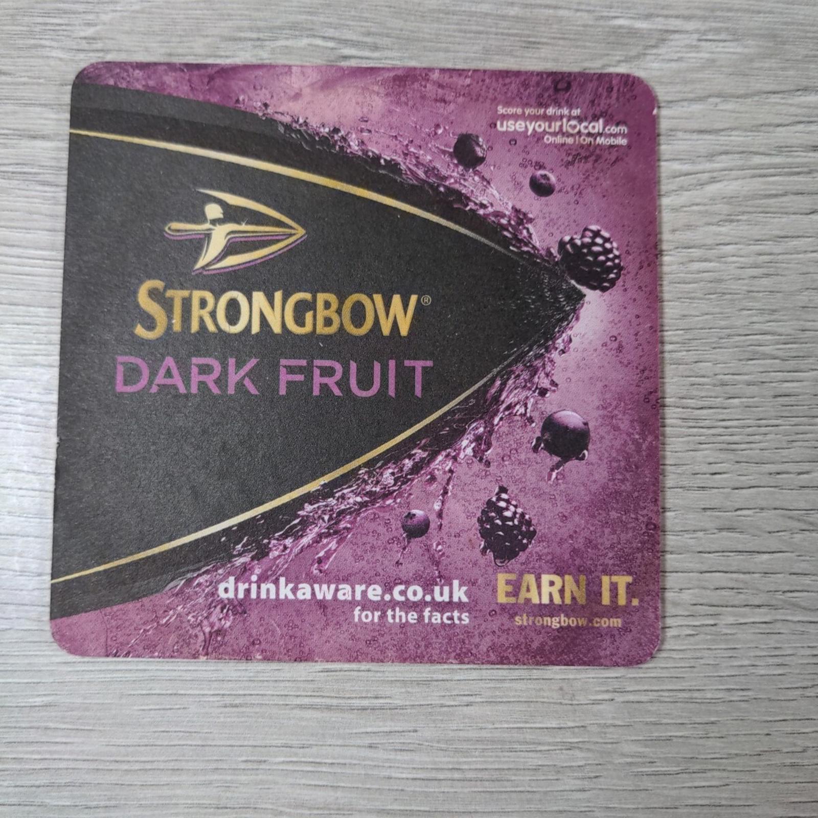 Strongbow Dark Fruit 4 x Beer Mats Pub Bar Coaster Breweriana - Retrorama UK