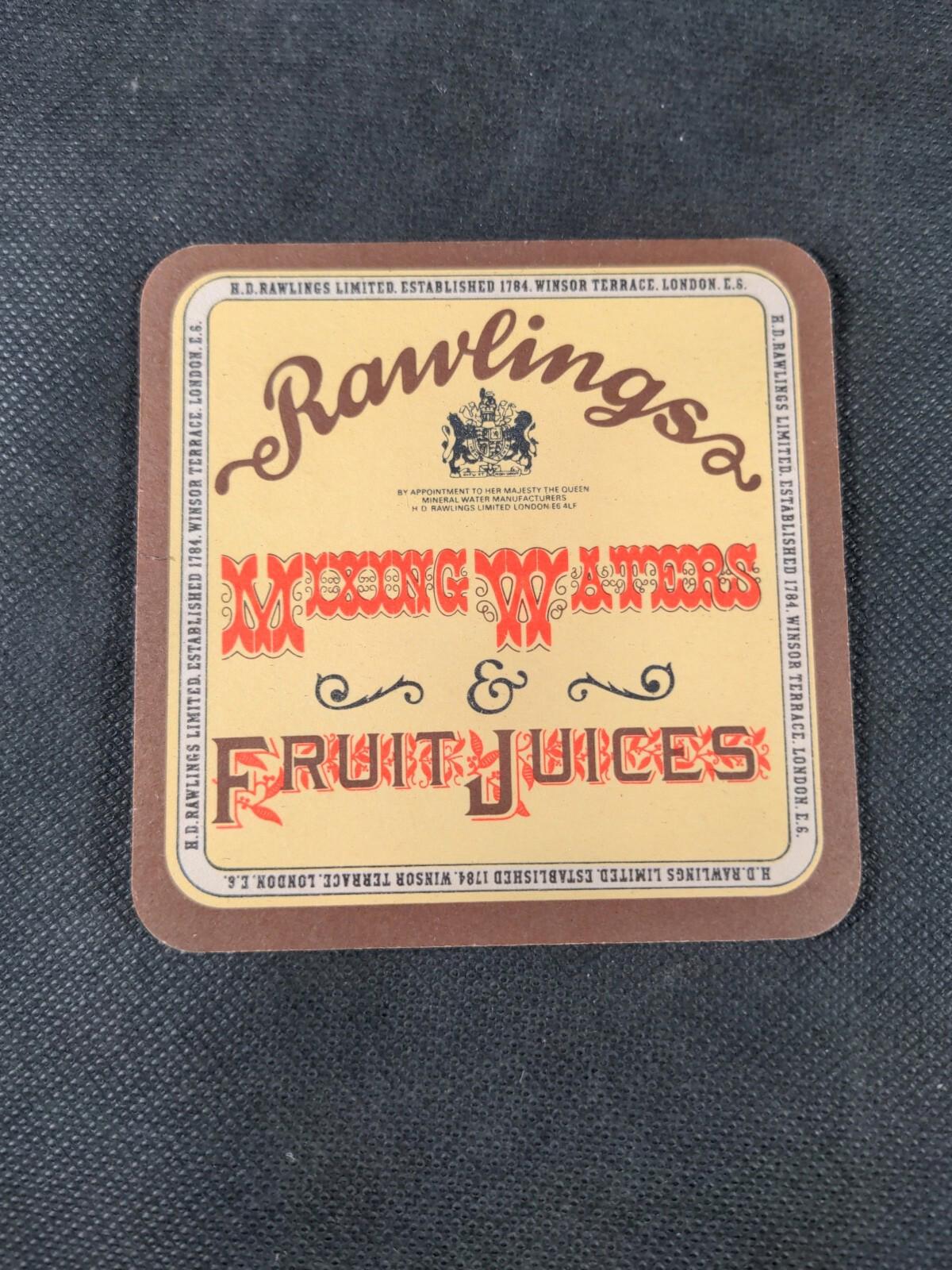 3 Vintage Beer Mats Rawlings Fruit Jucies - Retrorama UK