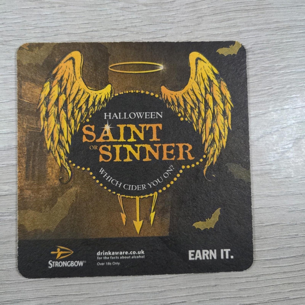 Strongbow Cider 4 x Vintage Beer Mats Pub Bar Coaster Breweriana - Retrorama UK