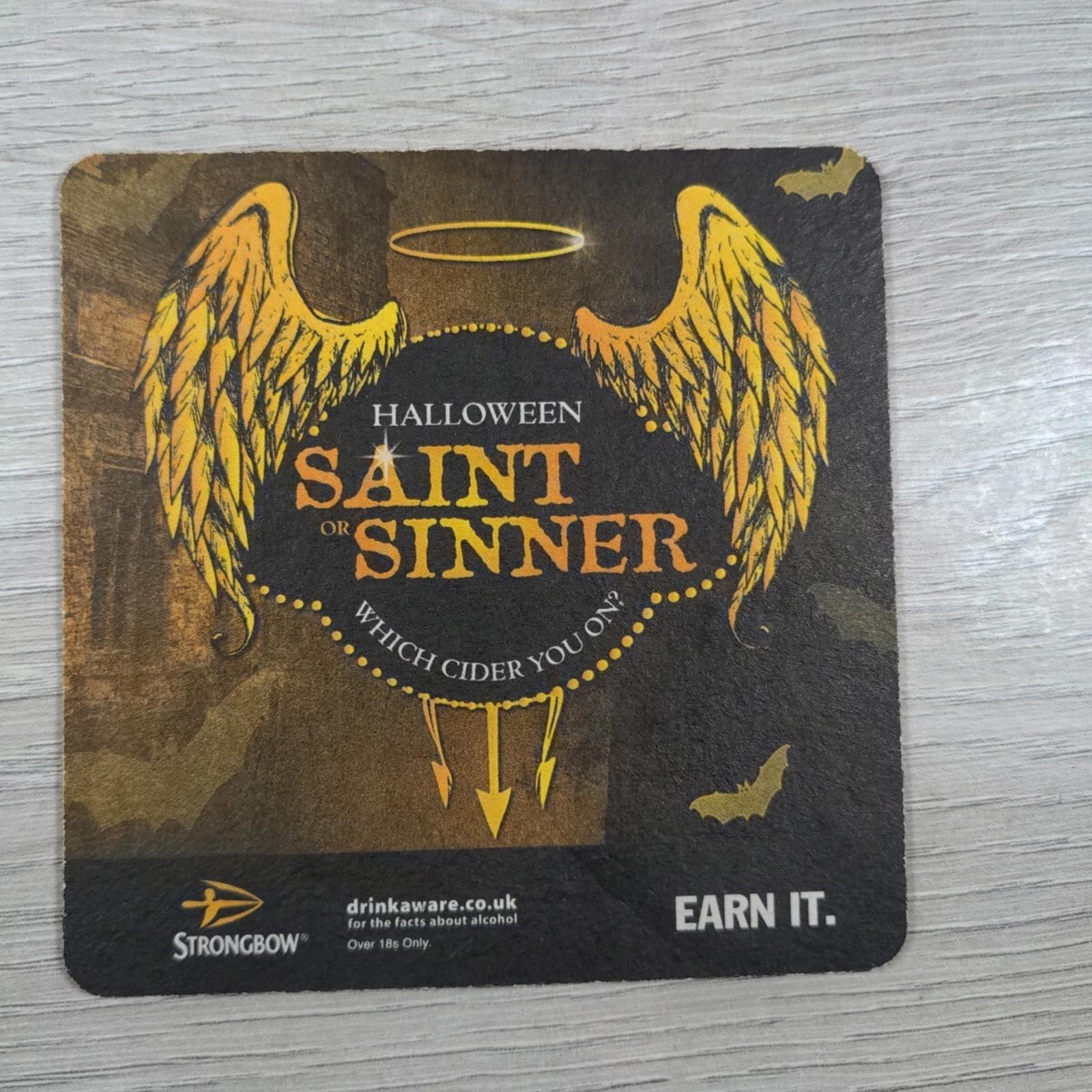 Strongbow Cider 4 x Vintage Beer Mats Pub Bar Coaster Breweriana - Retrorama UK