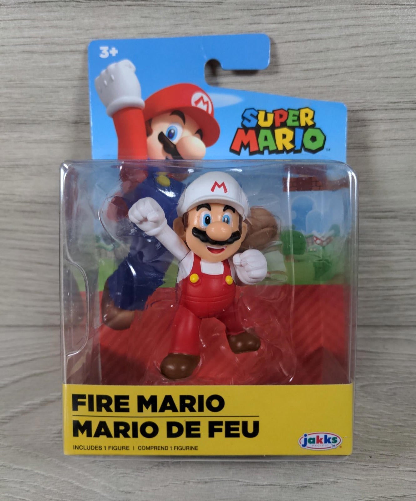 Super Mario - Fire Mario 6cm Action Figure Jakks Pacific - Factory Sealed Pack