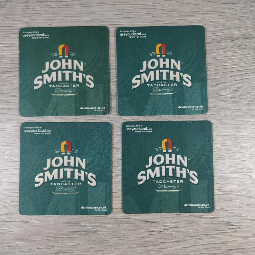 John Smiths 4 x Vintage Beer Mats Pub Bar Coaster  Breweriana - Retrorama UK