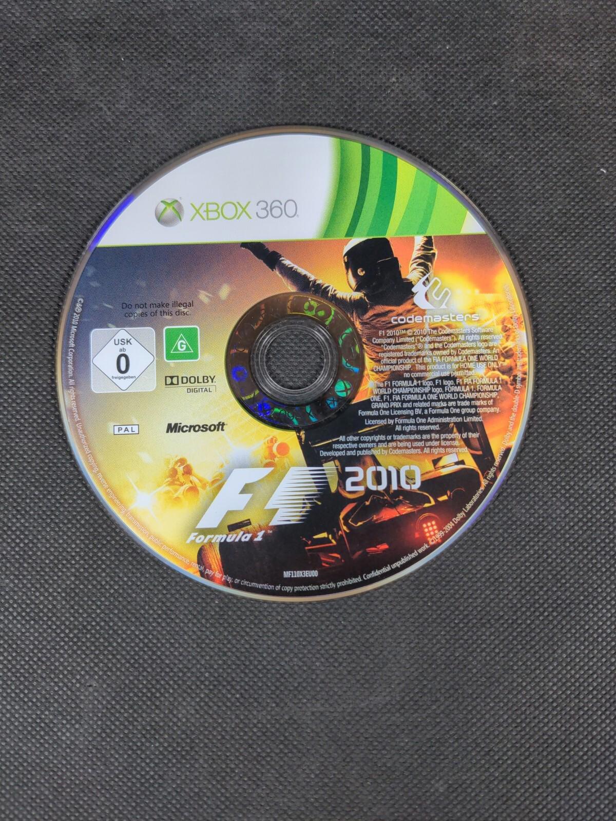 F1 2010 Formula 1 Xbox 360 Game + Manual Tested & Working