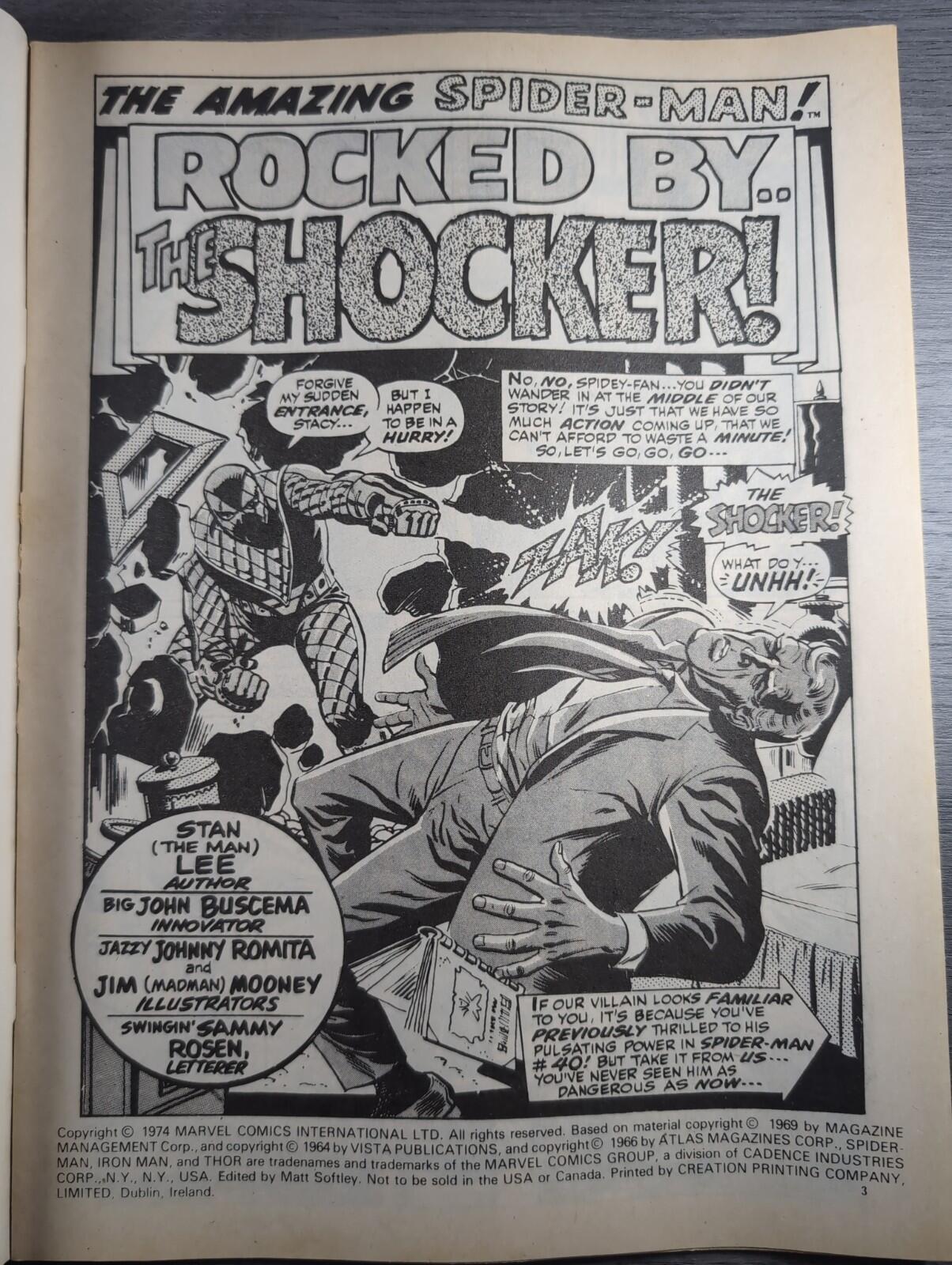 Spider-Man Comics Weekly No84 Marvel Comics UK 21st September 1974 Vintage Comic