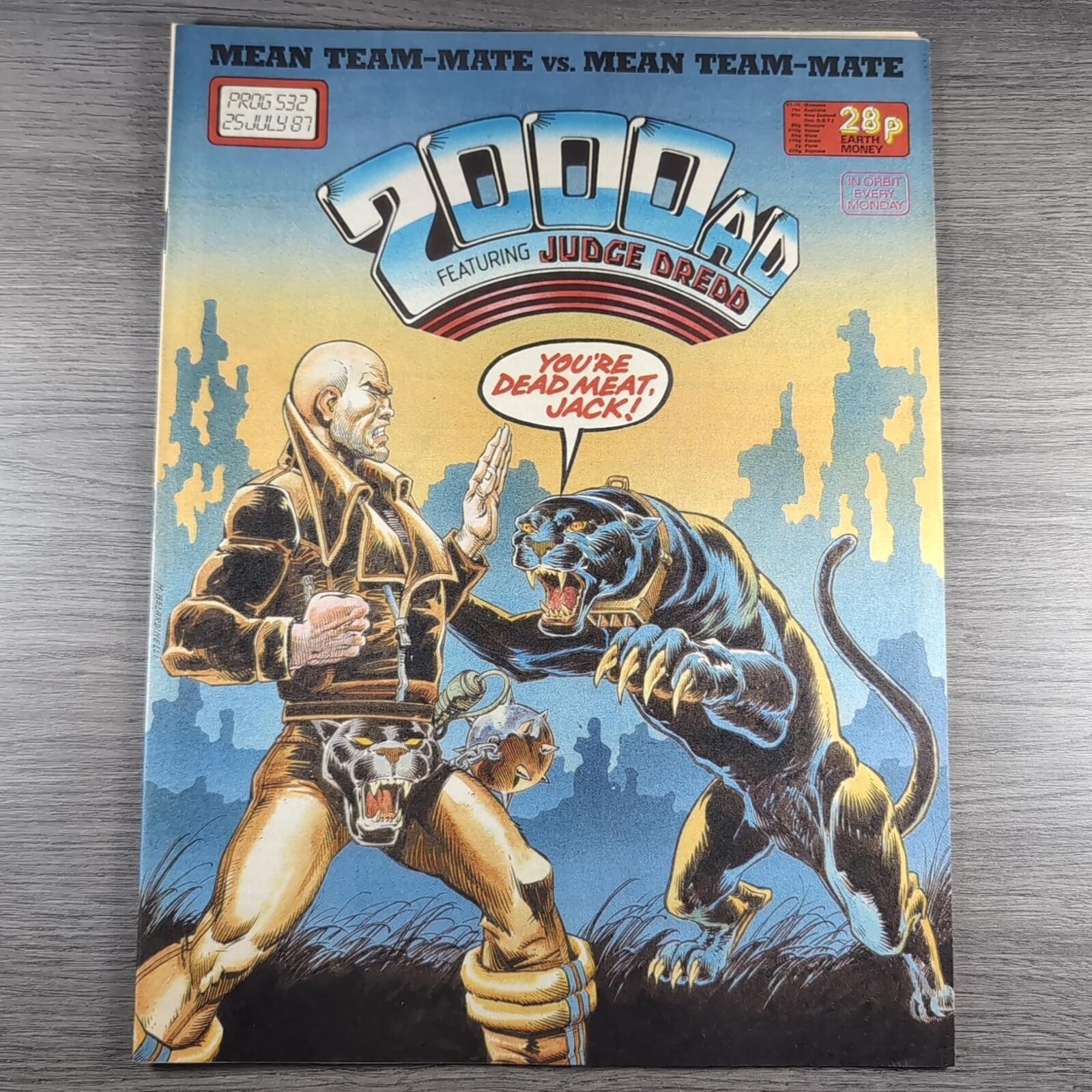 2000AD Prog 532 Featuring Judge Dredd 25th July 1987 Vintage Comic