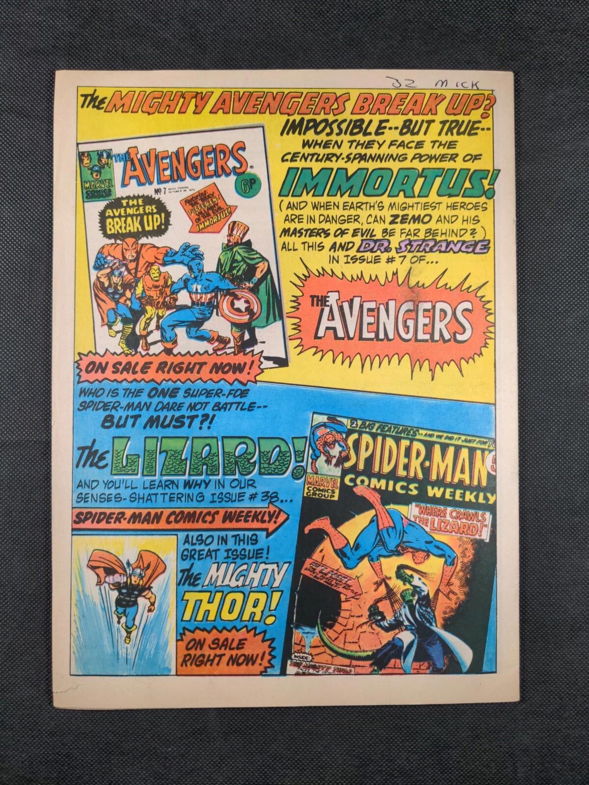 Mighty World of Marvel Issue No 57 November 1973 Marvel UK Vintage Comic