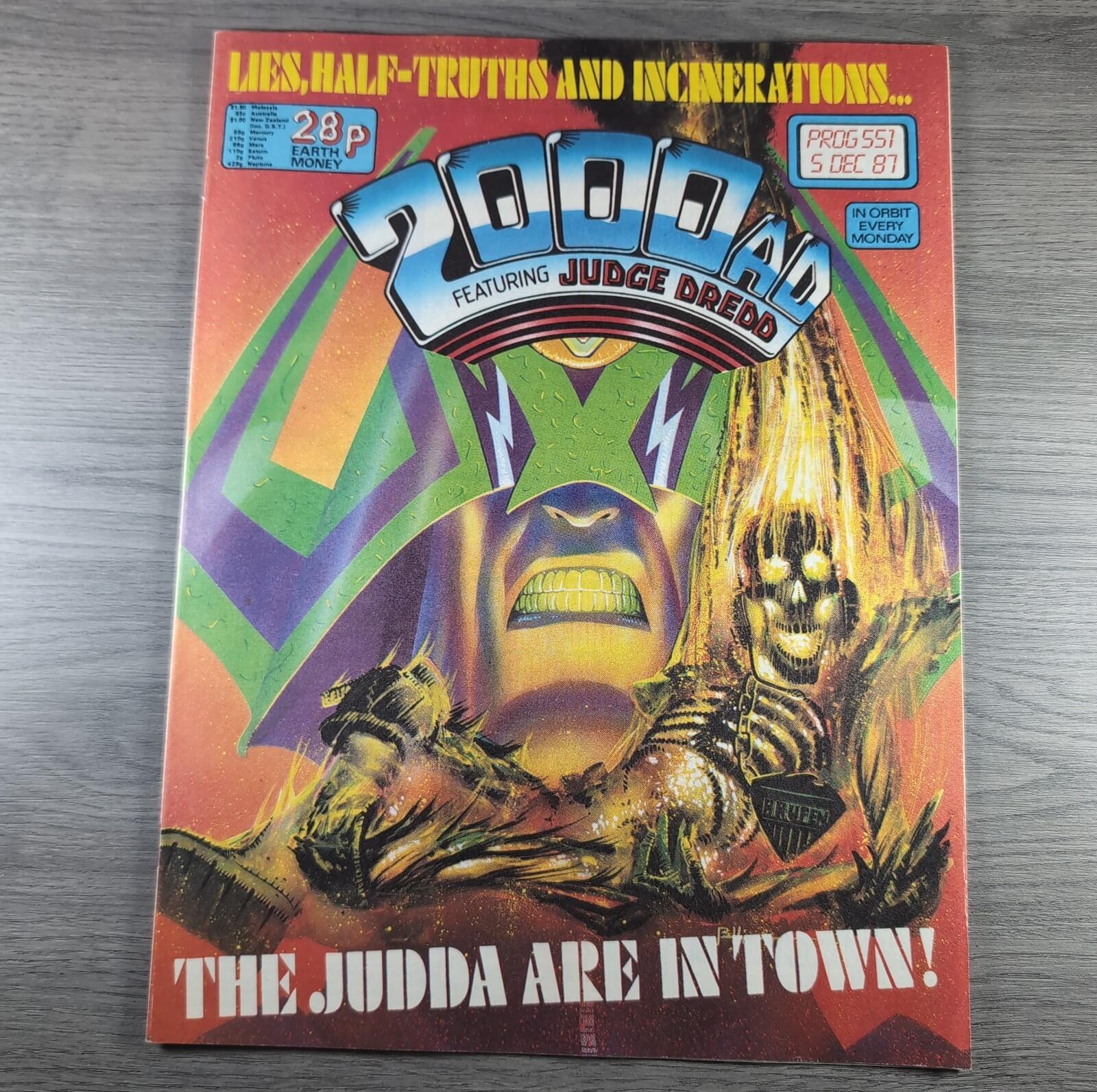 2000AD Prog 551 Featuring Judge Dredd 5th December 1987 Vintage Comic
