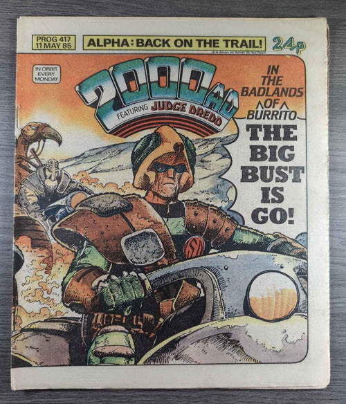 2000AD Prog 417 Featuring Judge Dread Comic 11th May 1985 Vintage Retro Comic