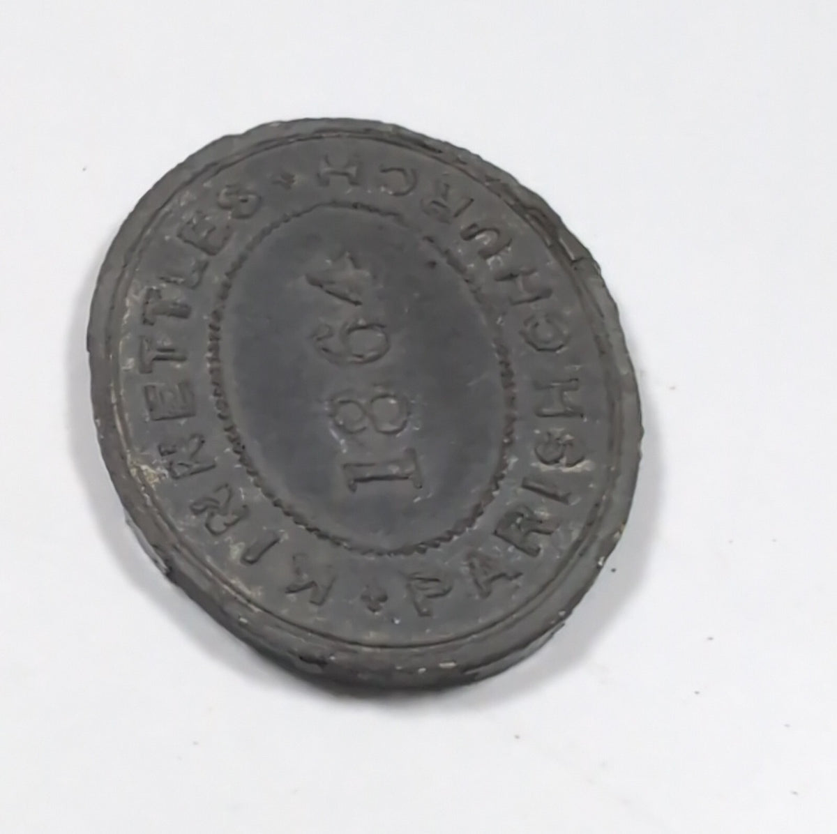 Kinnettles Parish Church 1 Table Token Year 1864 Victorian Era