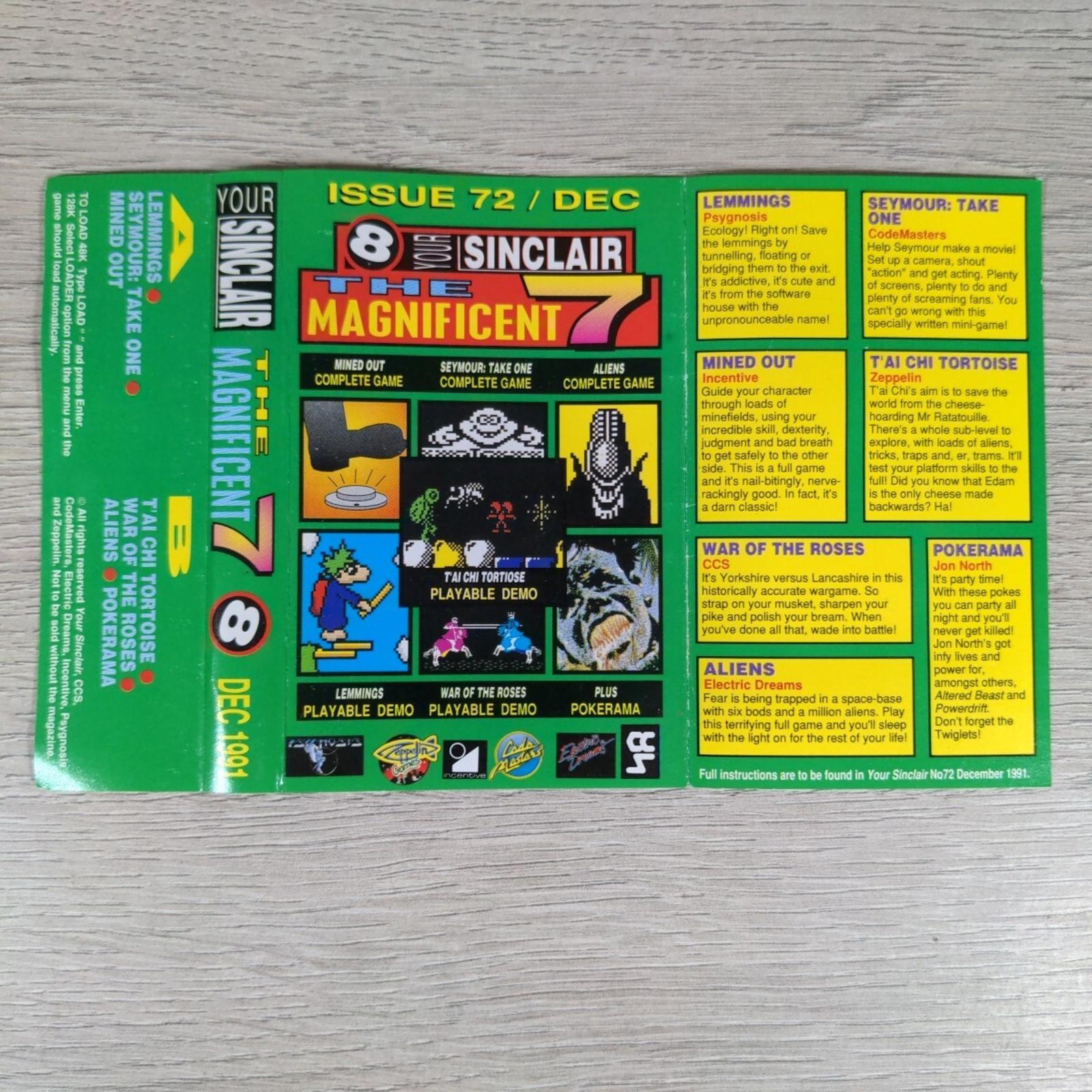 The Magnificent 7 Issue 72 Dec 1991 No8 ZX Spectrum Cassette Tested & Working