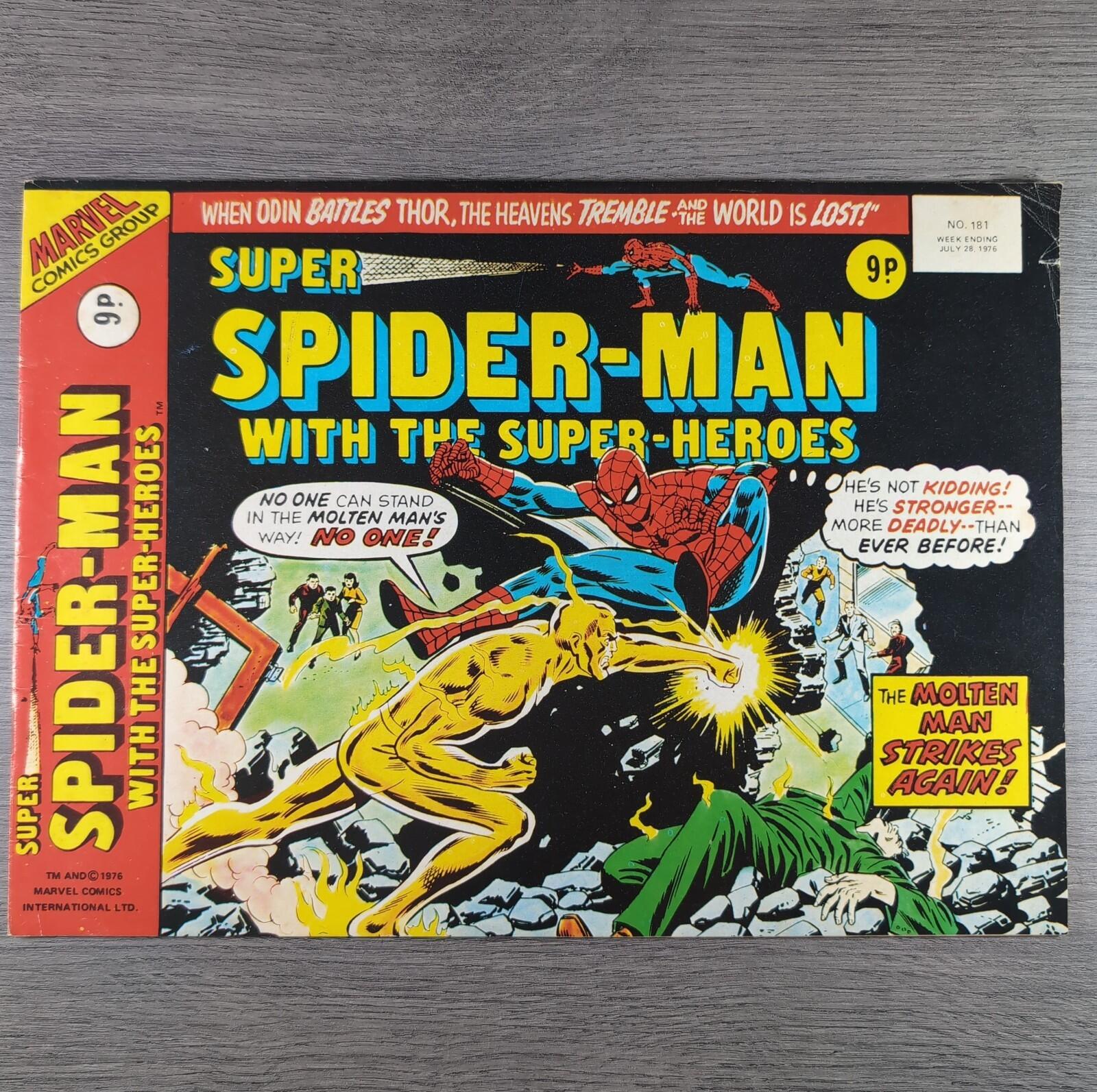 Super Spider-Man With The Super Heroes No. 181 Marvel Comics 26th July 1976