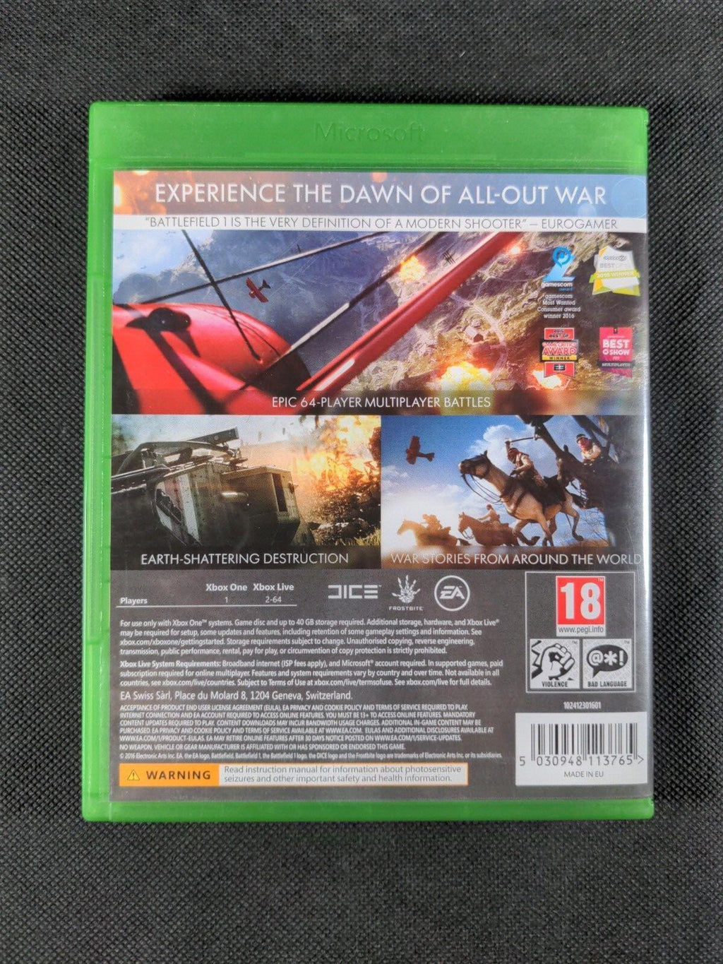 Battlefield 1 Microsoft Xbox One Game 2016 18+