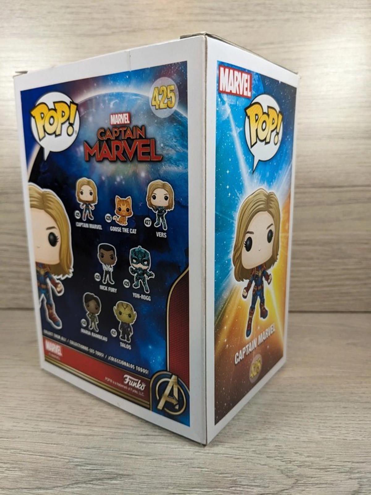 Funko Pop Captain Marvel No 425 Toy Bobble Head Figure - Retrorama UK