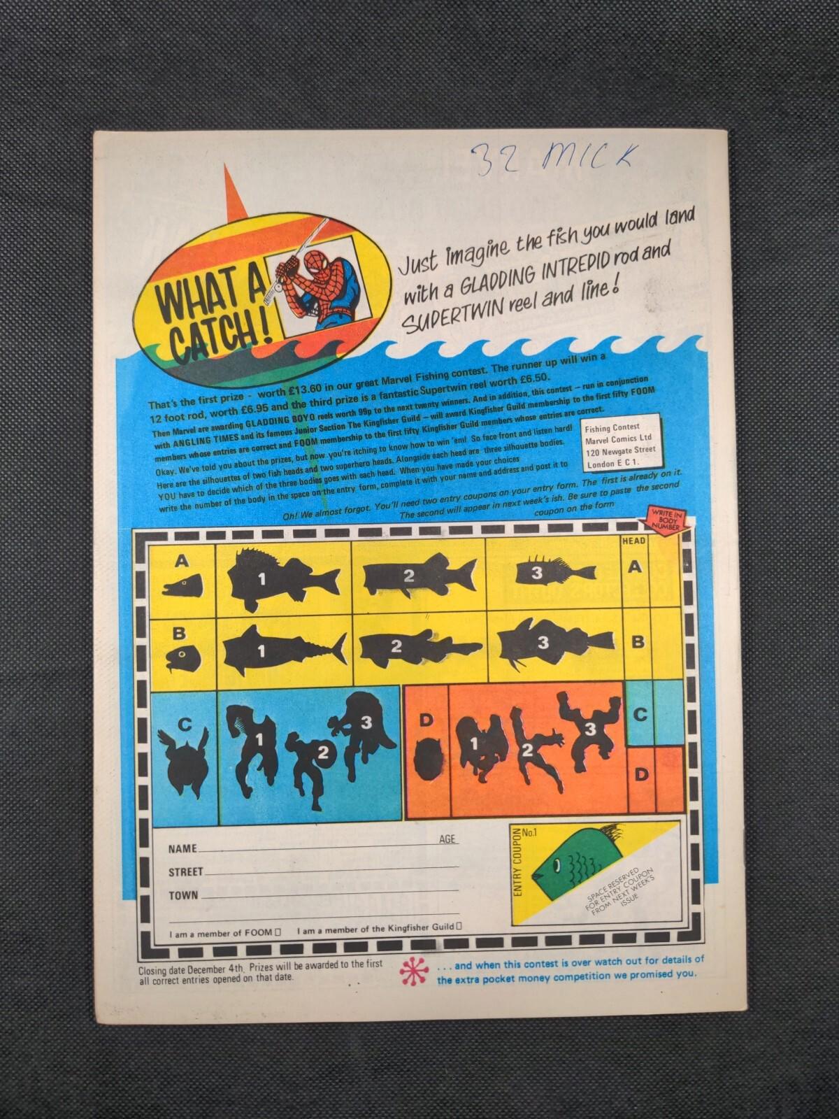 Mighty World of Marvel Issue No 60 November 1973 Vintage Marvel UK