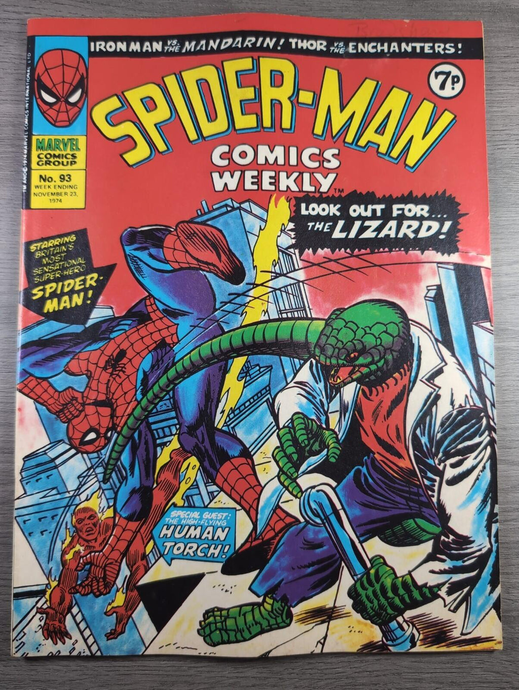Spider-Man Comics Weekly No 93 Marvel Comics UK 23rd November 1974 Vintage Comic