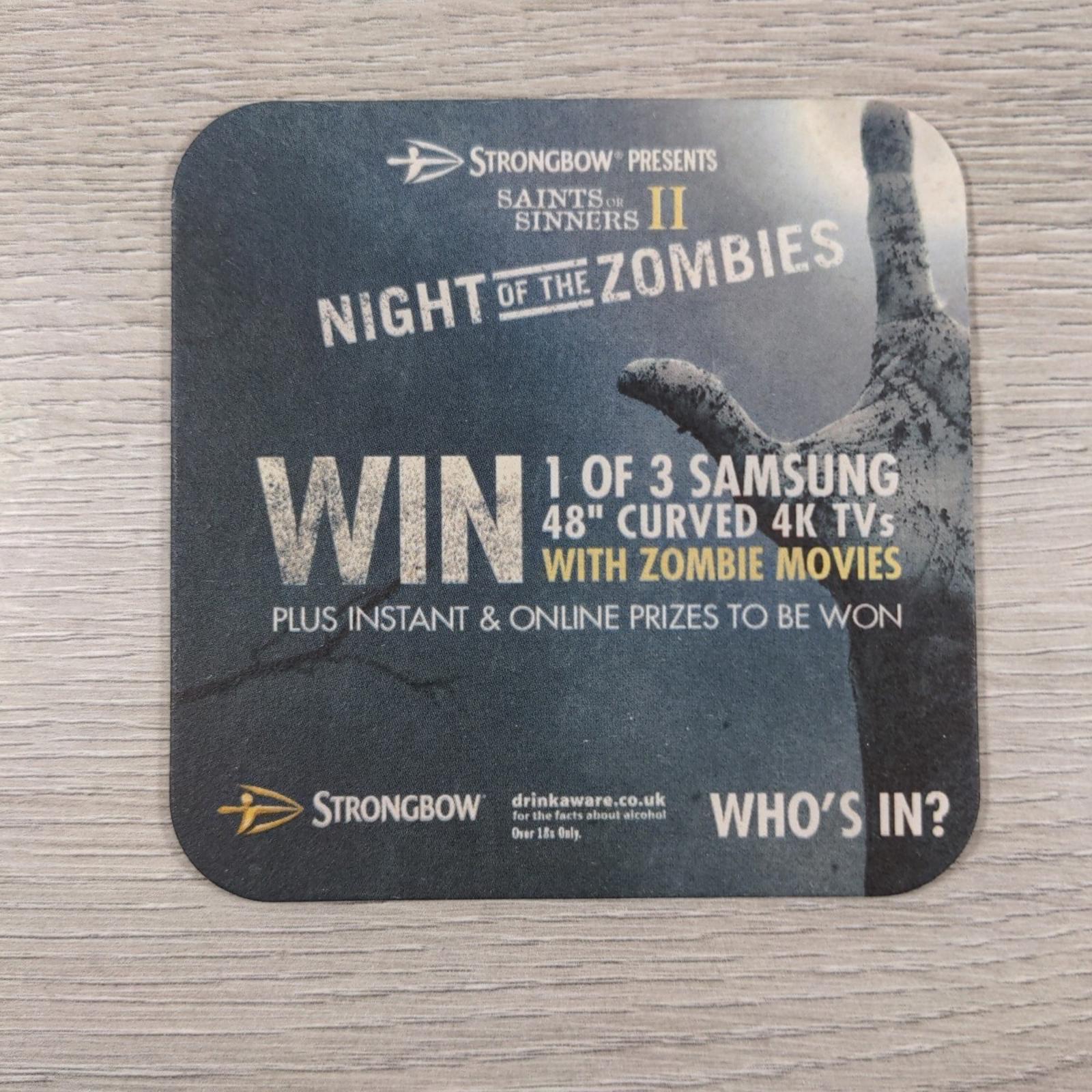 Strongbow Dark Fruit 4 x Beer Mats Pub Bar Coaster Breweriana - Retrorama UK
