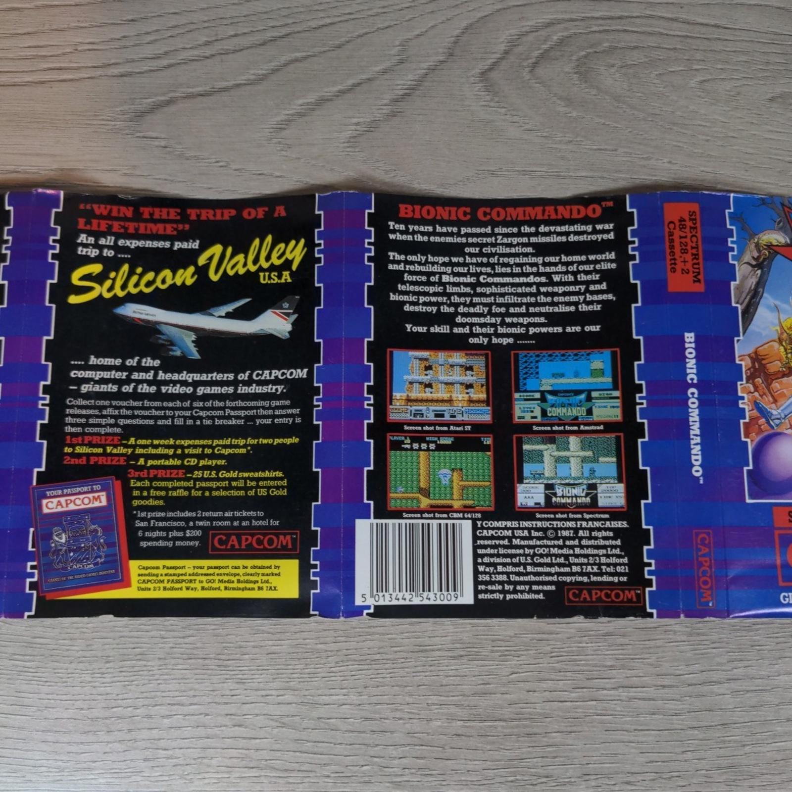 Bionic Commando ZX Spectrum 48/128K Game Casstette Capcom Tested & Working CIB