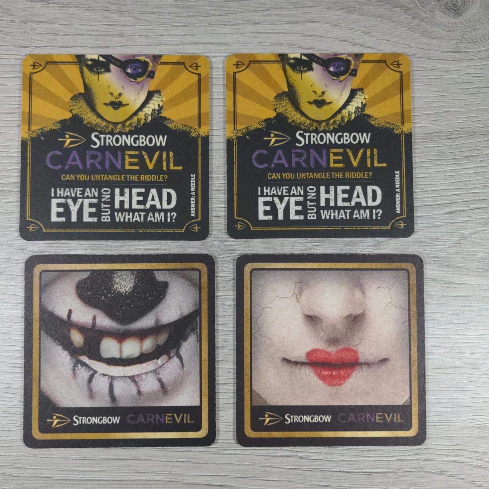 Strongbow 4 x Vintage Beer Mats Pub Bar Coaster Breweriana