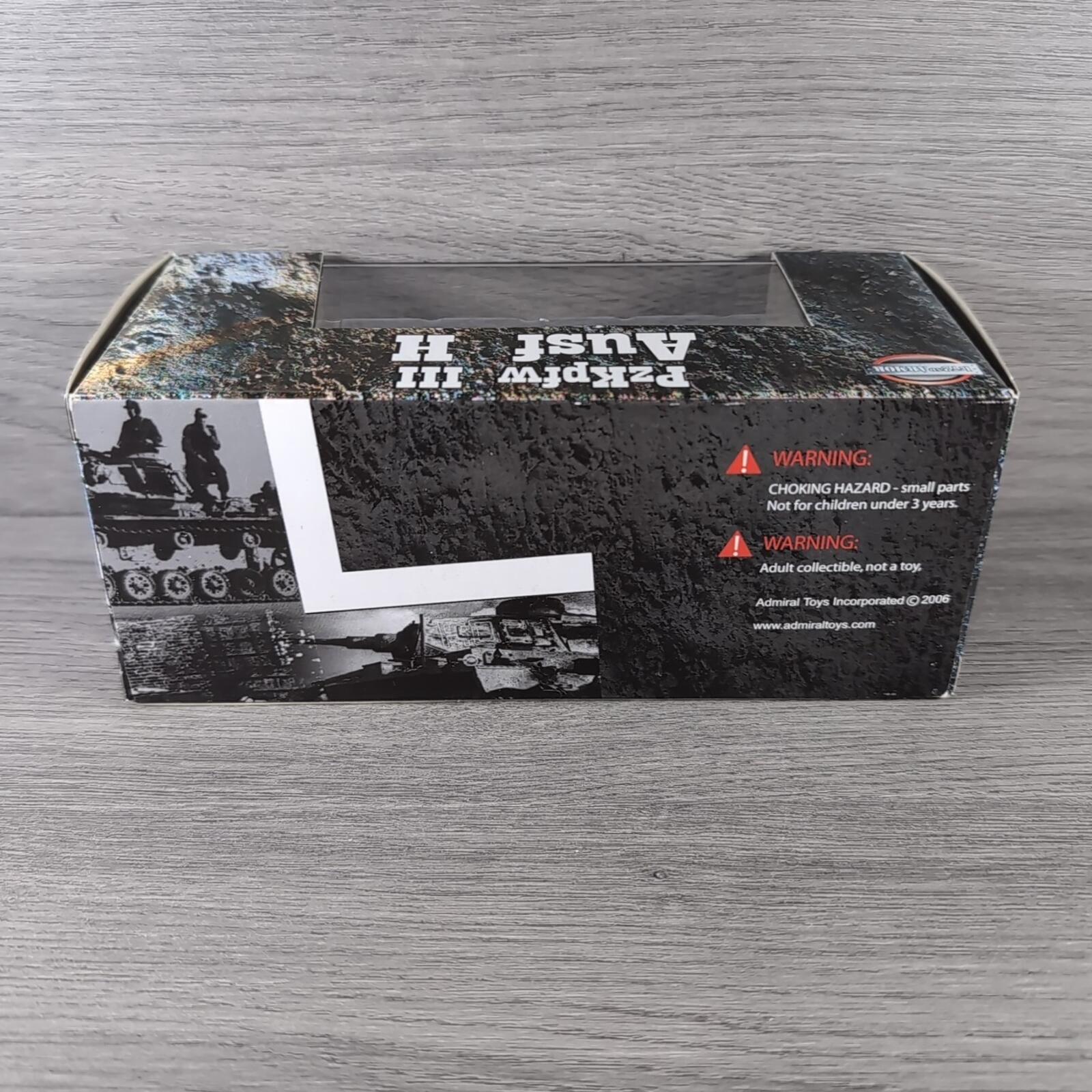 1:72nd Armor PzKpfw III Ausf H Diecast Model Tank 1/72 Scale Admiral Toys