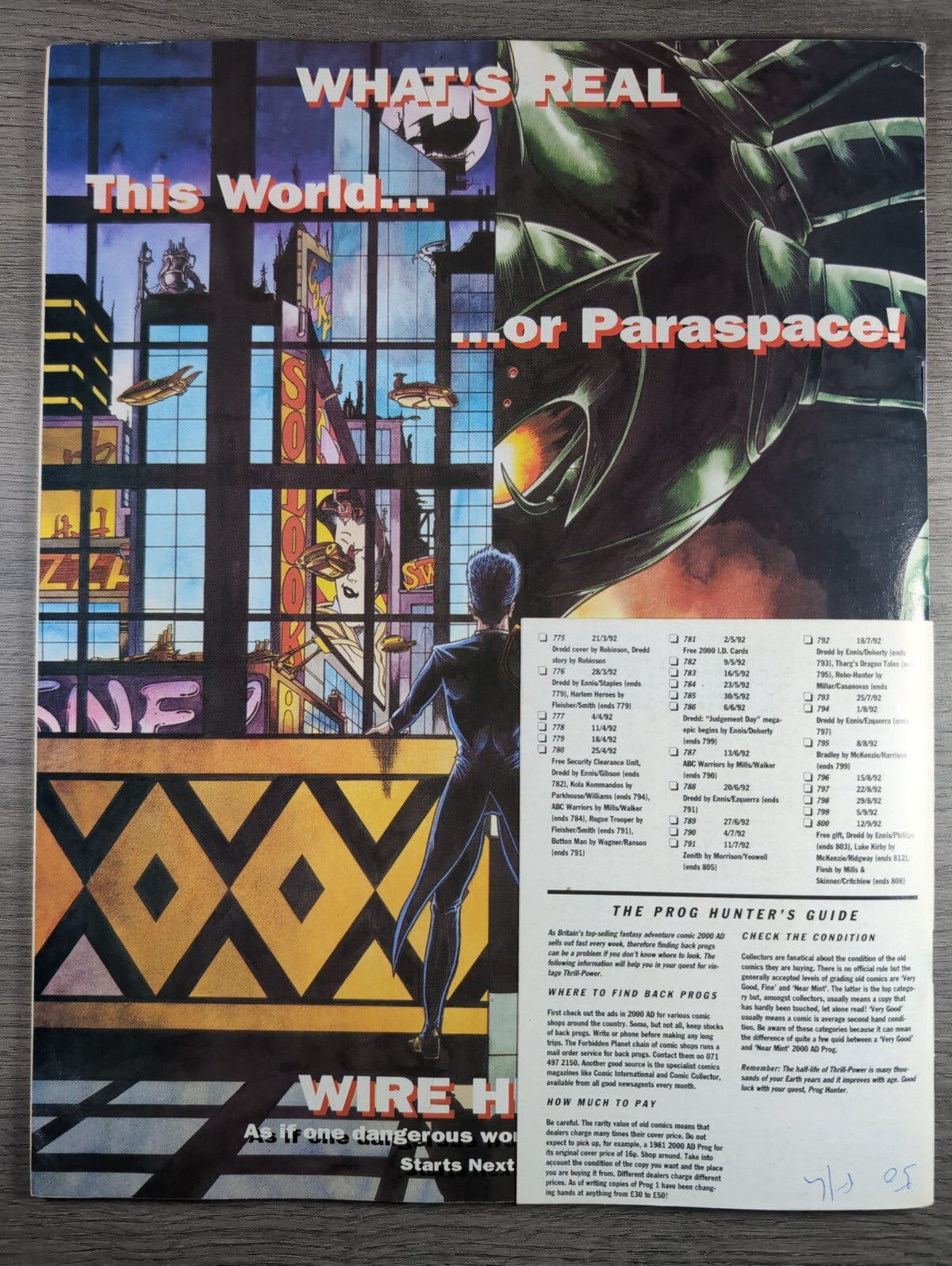 2000AD Prog 802 Featuring Judge Dredd Comic 26th Sept 1992 Vintage Retro Comic