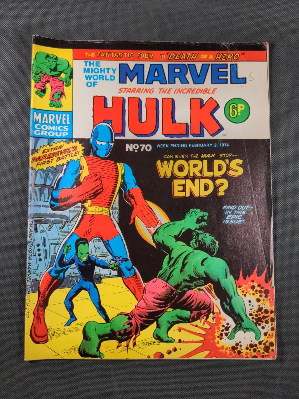 Mighty World of Marvel Issue No 70 February 1974 Marvel UK Vintage Comic - Retrorama UK