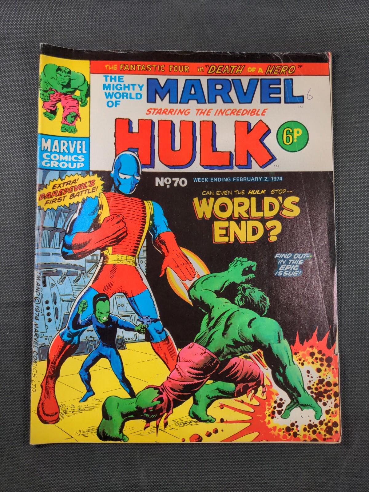 Mighty World of Marvel Issue No 70 February 1974 Marvel UK Vintage Comic